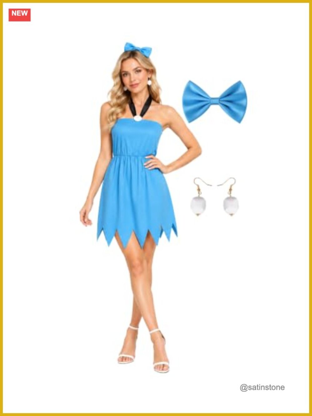 Stone Age Cavewoman Costume Set Halter Dress Cosplay Outfit